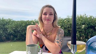 Livias Outdoor Blonde Striptease