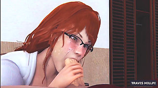 MILF Stepmom Struggling Dick with Her Mouth