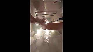Webcam Under Stepsisters Bath. Wet Pussy After Sex with Boyfriend