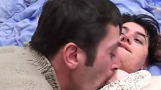 Hairy mature anally banged and sprayed on the face in close up