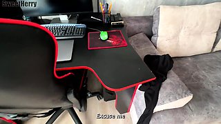 Sexy maid rides my dick instead of cleaning POV