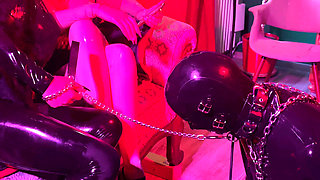 Rubber & Ava Fetishart Give Perv a Latex Footjob Part 1