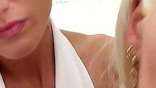 Horny milf Sarah has lesbian sex with her husband