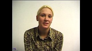 German Blonde Babe Masturbates Hairy Pussy After Pick Up - Fingering & Jerking Off