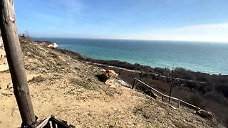 Unexpected outdoor sex on the beach with a big-assed amateur