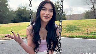 Delilah Dagger is a brunette babe with a great ass who gets fucked in the ass.