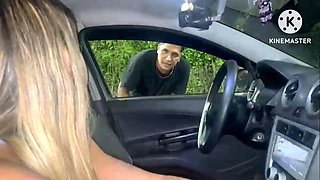 WIFE CHEATING ON CUCKOLD WITH A HUGE BLACK MAN IN THE MIDDLE OF THE STREET AFTER THEY RAN OUT OF GASOLINE ️ AND THE CUCKOLD STILL THANKED THE EATER