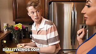 Reality kings - hot cougar Richelle Ryan catches jimmy breaking in her fridge & determines to give him a fuck lesson