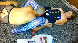 Grandma Carmen: A blue angel enjoying double trouble in a cum-filled fantasy