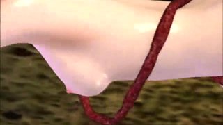 3d animated girl drilled allhole by tentacles