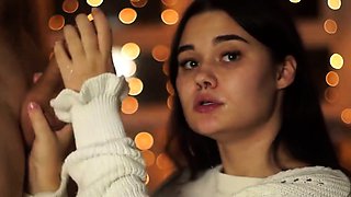 New Year's Eve Party with a Big-Titted Brunette Teen