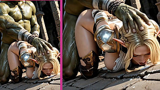 Blonde Elf Babe Gets a Pounding From the Orc King's Cock Part2. Waifu Hentai Animation.