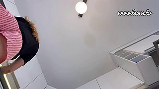 Blonde Hentai Babe in Pajama Shorts Lurks in the Kitchen, Eager to Flash Her Pussy B