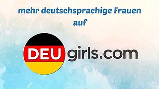 German Amateur in Bikini Masturbates with Glass Dildo
