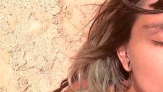 Young couple fucking on a nudity beach