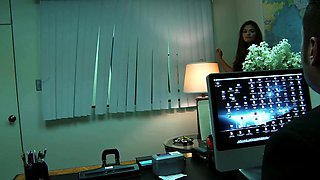 Madelyn Marie Sucks off Her Boss and Gets Her Pussy Stuffed Before a Cum Facial