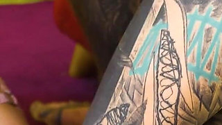 Two Slim Cuties Get Fucked by a Serviceman with Fat Cock