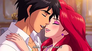 Ariel & Eric moonlit balcony passion - Romantic 3D Anime Love