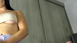 Big Tits Tranny Strokes her Big Cock