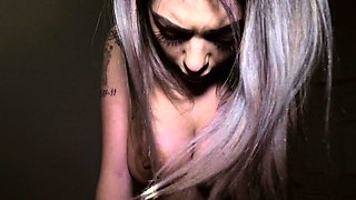 Amateur brunette in latex lingerie fucks hardcore in kitchen