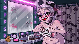 Bathroom Granny Ai Cartoon