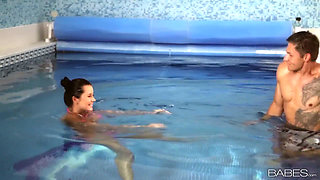 Babes - Euro Mia Manarote & Sabby Dive Directly Into the Deep Pool End for Wet Doggystyle Action