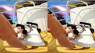 Foxy 3D Superwoman bounces up and down on a cock