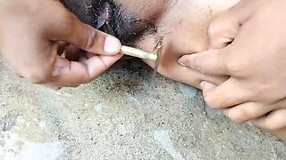 Hairy Indian Stepsister Fingering Her Wet Pussy and Masturbating to Orgasm