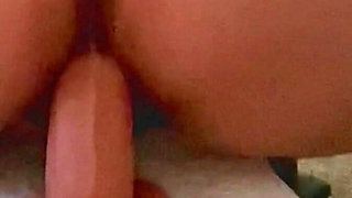 Latina Riding Huge Dildo