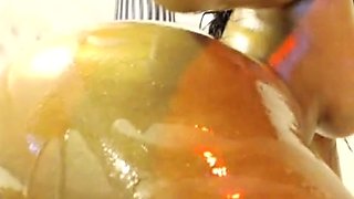Cute curly brunette solo webcam masturbation