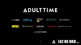 LEZ BE BAD - Horny Lilly Bell FREE USES Ameena Green While Uncomfortable Bestie Watches The Movie