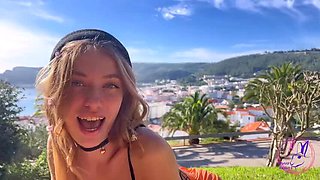 Bunny Rabbits Deep Throat Blowjob in Public - Birthday Sex with Cum in Mouth