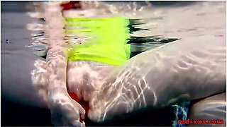 Red Xxx - Fucks Her Pussy With A Toy In The Pool