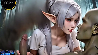 Frieren has sex with goblin - hentai ai video