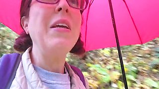 Nerdy Faery Pissing Outdoors - Petite Hairy Pussy Solo Pee in Public Toilet