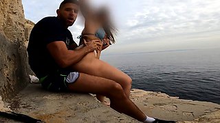 Fucking a Big Ass Spanish in Public with Sea View
