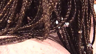 Chubby Ebony MILF Enjoys Two Cocks After Pool Game