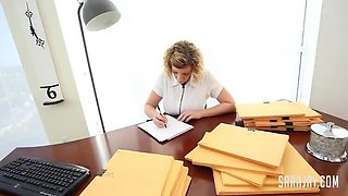 MILF Sara Jay & Rachael Cavalli Office Strapon Sex - Blonde Lesbian Secretaries Fuck