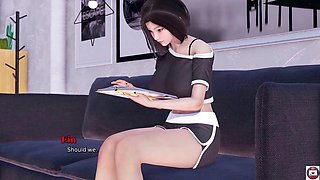 Rin, my real desire - animated porn game where a girl satisfies her moist desires in the tub