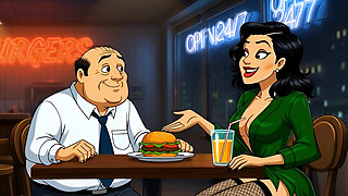 Slut Wife Fucked in Dirty Public Toilet. Cartoon