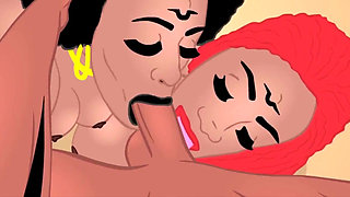 Fun Sexy Big Butt Ebony Threesome to Open a Portal