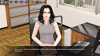 Big-titted anime babe gets naughty in a public porn game