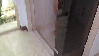 Curvy inked step-sis shower fuck