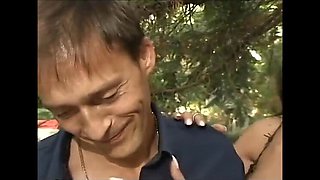 Skinny Sidney Dark Takes Outdoor Blowjob While Barbecuing