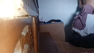 My stepcousin was sitting in my sister-in-law's room.