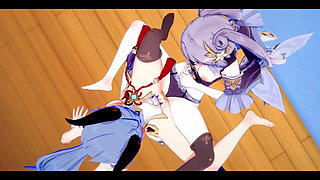 Genshin Impact Hentai Yuri - Ganyu and Kequing Lesbian Sex - Japanese Asian Manga Anime Game Porn