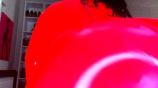 Sexy ass latex babe tease