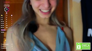 Busty blonde babe giselle solo toying