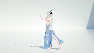 [mmd] Weak Sound - Flower Shade Transparent and Erotic Ancient Style Hanfu Particle Special Effects Flowing Water