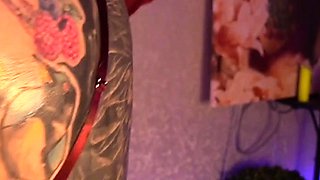 Perky curly Sue fucked her ass hard by sticking dildo to